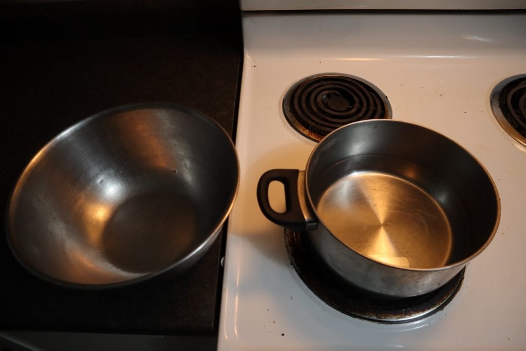 double boiler to help make cannabutter. 