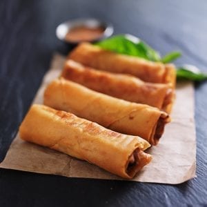 vietnamese spring rolls on paper