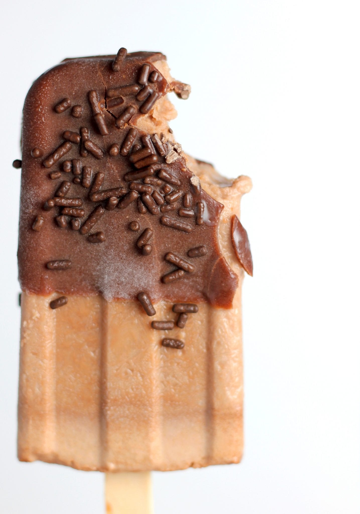 Weed nutella fudge popsicle with chocolate coating it and sprinkles