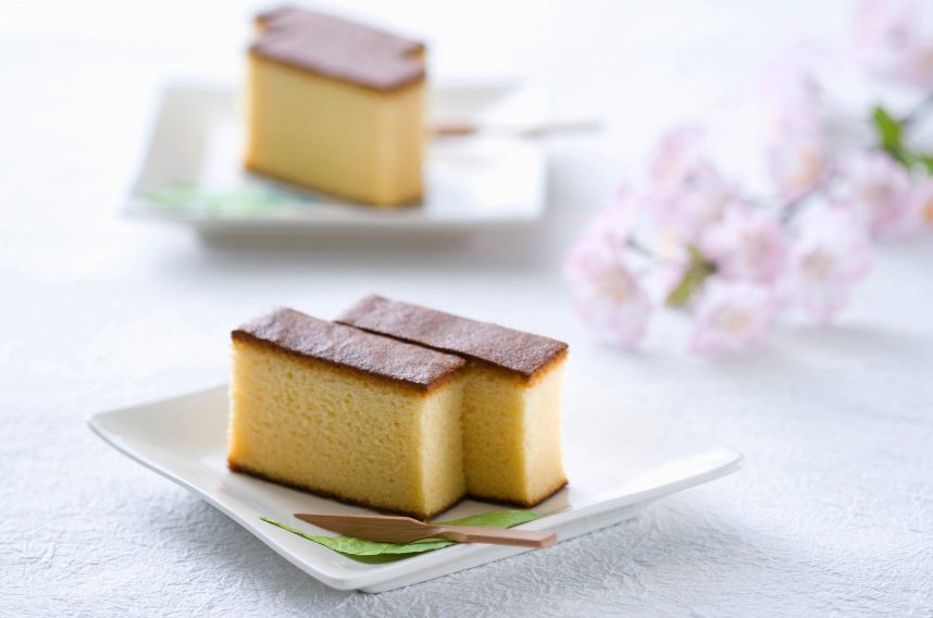 weed sponge cake edible on a white plate.